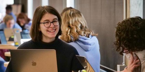 Students with their laptops