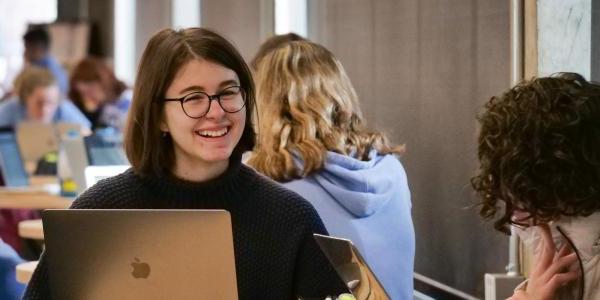 Students with their laptops